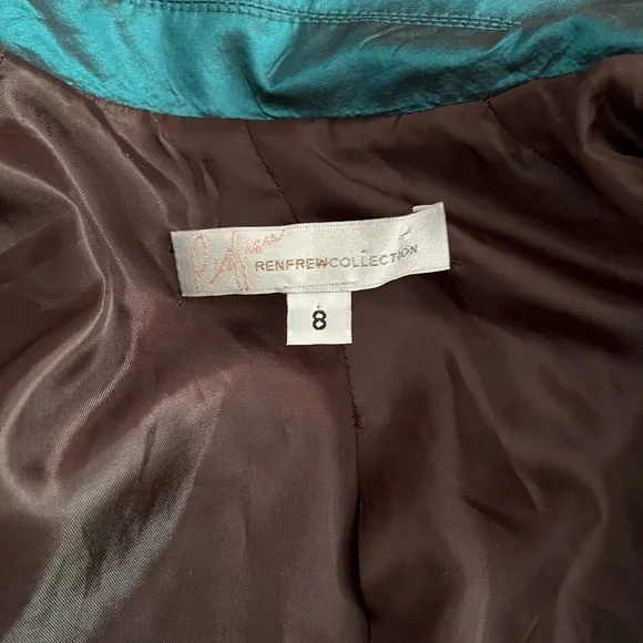 Vintage Silk Teal Women's Coat Size 8/Medium - Picture 5 of 5